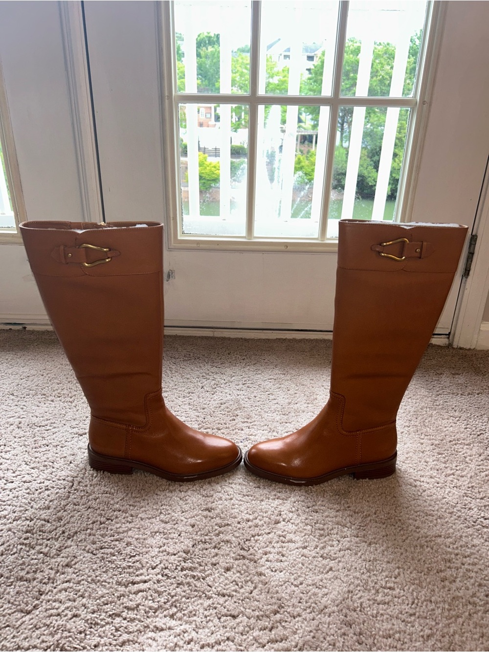 Vince Camuto VC-Andalian Golden Walnut Knee High Boots Size 7.5 - Picture 3 of 15